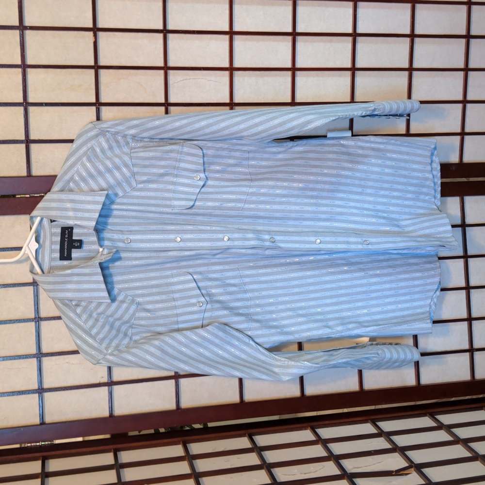 Panhandle Slim Light Blue Casual Shirt